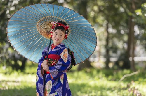 七五三　女の子　傘