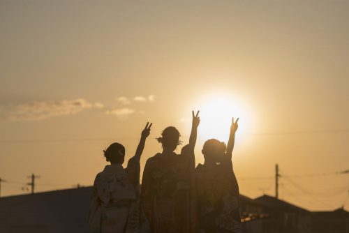 成人式　夕景