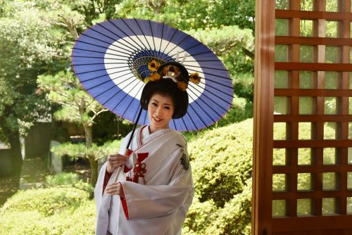 ブライダル　打掛白　日本髪